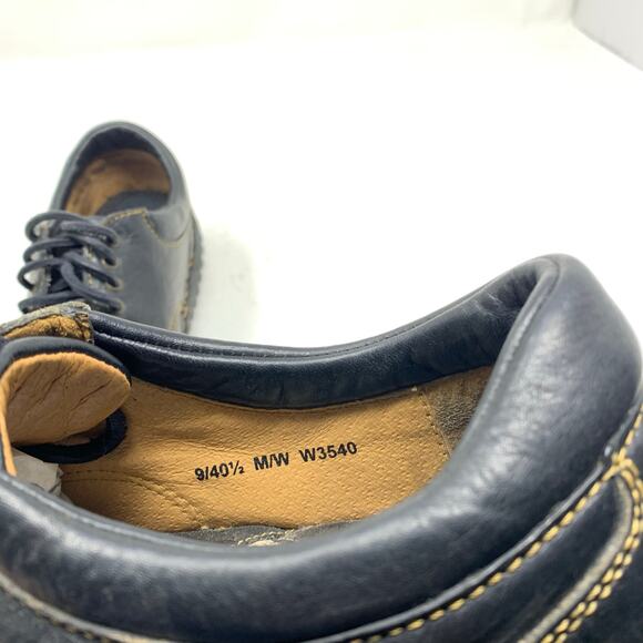 Born W3540 Stitched 5-Eye Plain Toe Driving Walking Oxfords Black Leather size 9 - Picture 4 of 9